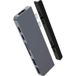 Ecost prekė po grąžinimo Sanho HyperDrive Duo 7-in-2 - dokas MacBook Pro/Air, pilkos spalvos