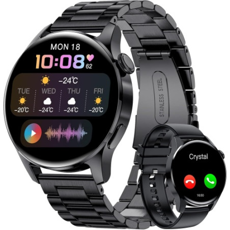 Ecost prekė po grąžinimo LIGE Men's Smartwatch 1.32 Inch with Phone Function, Android, Black