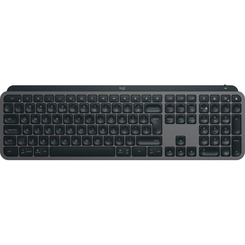 Logitech MX Keys S Belaidė klaviatūra, RF Wireless+Bluetooth, Illuminated, US Int, Graphite