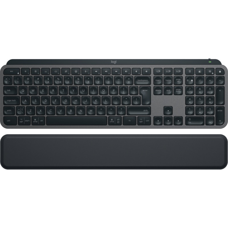 Logitech MX Keys S Belaidė klaviatūra + Atrama riešui, Bluetooth, Illuminated, US, Graphite