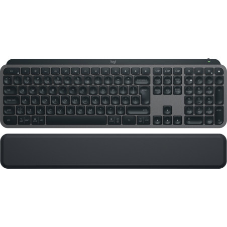 Logitech MX Keys S Belaidė klaviatūra + Atrama riešui, Bluetooth, Illuminated, US, Graphite