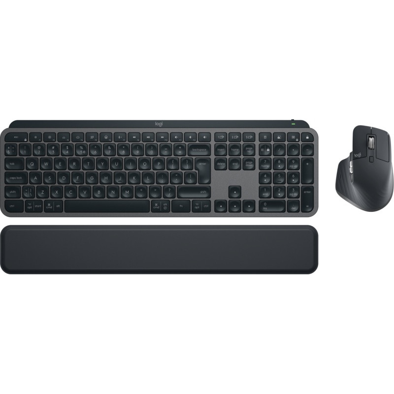 Logitech MX Keys S Combo Belaidė klaviatūra ir pelė + Atrama riešui, US Int, Graphite