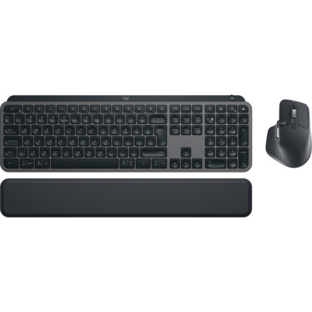 Logitech MX Keys S Combo Belaidė klaviatūra ir pelė + Atrama riešui, US Int, Graphite