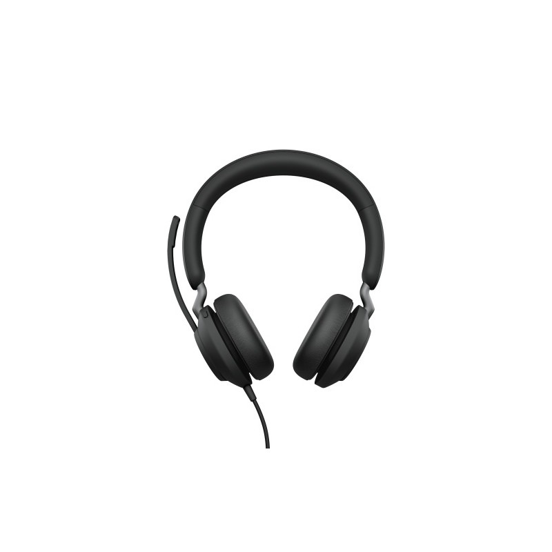 Laidinės ausinės su mikrofonu Jabra Evolve2 40 SE Calls/Music USB Type-A, Juoda