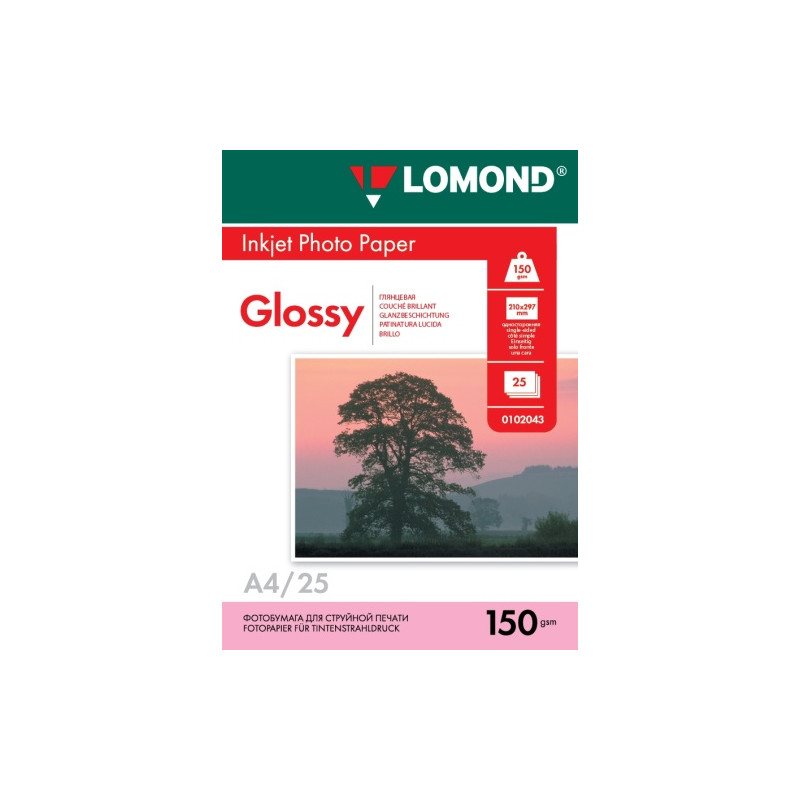 Fotopopierius Lomond Photo Inkjet Paper Blizgus 150 g/m2 A4, 25 lapai