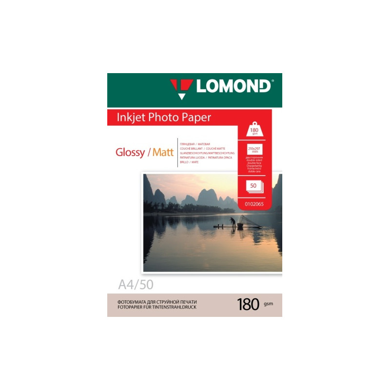 Fotopopierius Lomond Photo Inkjet Paper Blizgus 180 g/m2 A4, 50 lapų, dvipusis NP