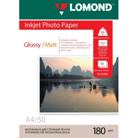 Fotopopierius Lomond Photo Inkjet Paper Blizgus 180 g/m2 A4, 50 lapų, dvipusis NP