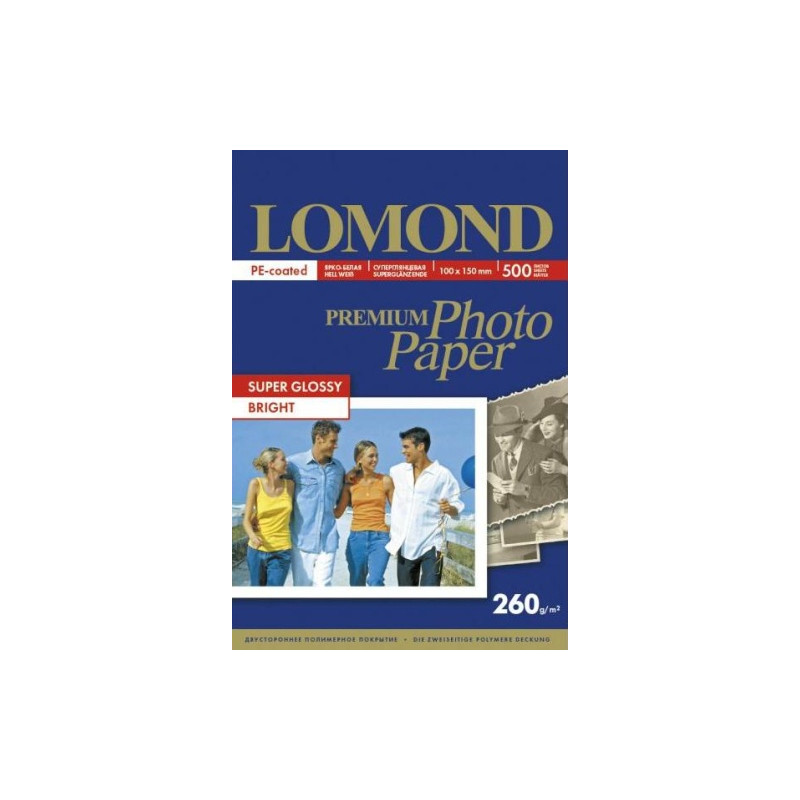 Fotopopierius Lomond Premium Photo Paper Super Blizgus 260 g/m2 10x15, 500 lapų, Bright