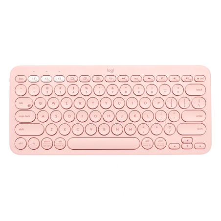 Logitech Pebble Keys 2 K380s Belaidė klaviatūra, RF Wireless+Bluetooth, US INT, Tonal Rose