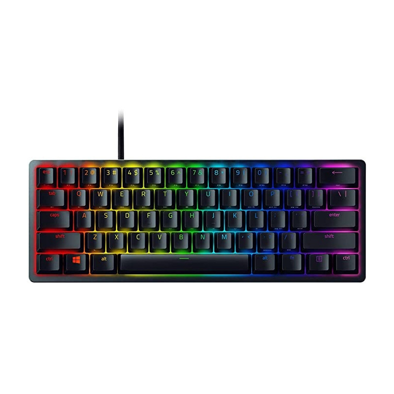 Razer Huntsman Mini Laidinė žaidimų klaviatūra RGB LED, USB, DE, Clicky Optical Purple Switch, Juoda