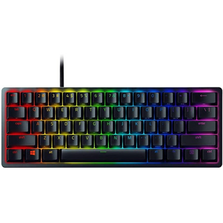Razer Huntsman Mini Laidinė žaidimų klaviatūra RGB LED, USB, DE, Clicky Optical Purple Switch, Juoda