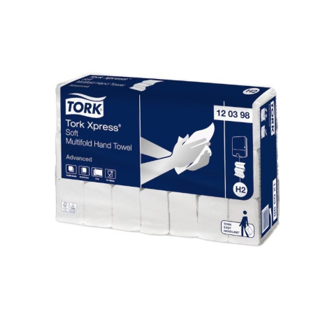 Lapelinis rankšluostinis popierius Tork Xpress Multifold Soft H2, 2sl., 180lap., 25,5x21,2cm, 21 vnt