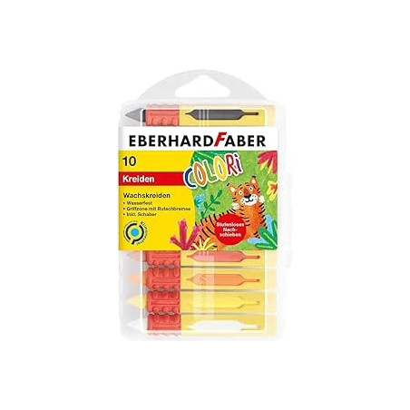 Ecost prekė po grąžinimo Eberhard Eberhard Faber 521009 - Colori Wax Crayons in 10 Bright Colours, w