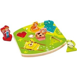 Ecost prekė po grąžinimo Hape E1614 Dėlionė „Farm Animal Sounds“, medinė garso dėlionė, nuo 18 mėn.