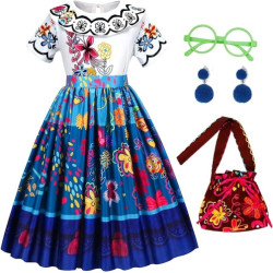 Ecost prekė po grąžinimo Foierp Encanto Mirabel kostiumas mergaitėms - Isabela Pepa Luisa Cosplay su