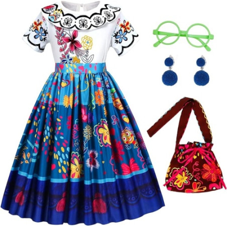 Ecost prekė po grąžinimo Foierp Encanto Mirabel kostiumas mergaitėms - Isabela Pepa Luisa Cosplay su