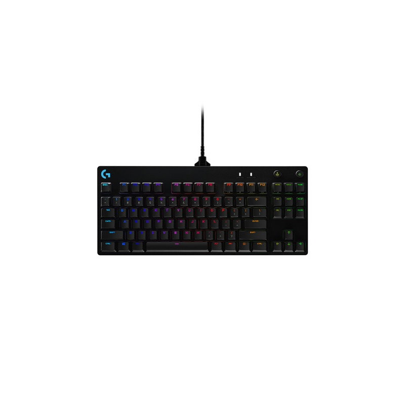 Logitech G PRO Laidinė Mechaninė žaidimų klaviatūra, Tenkeyless, GX Blue clicky, US INT, Juoda