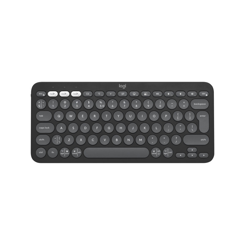Logitech Pebble Keys 2 K380s Belaidė klaviatūra, RF Wireless + Bluetooth, US INT, Tonal Graphite