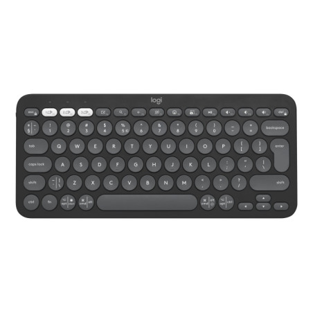 Logitech Pebble Keys 2 K380s Belaidė klaviatūra, RF Wireless + Bluetooth, US INT, Tonal Graphite
