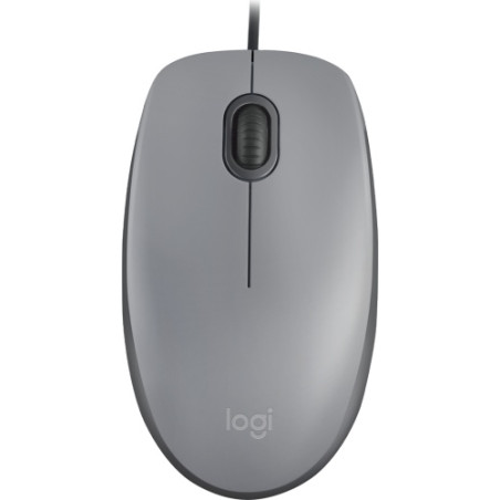 Logitech M110 Silent Laidinė pelė, USB Type-A, 1000 DPI, Mid Grey