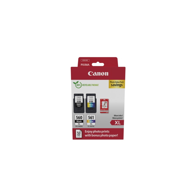 Canon CRG PG-560XL/CL-561XL (3712C008) Rašalinių kasečių komplektas, BK/CMY