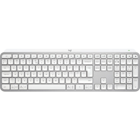 Logitech MX Keys S Belaidė klaviatūra, RF Wireless+Bluetooth, Illuminated, US Int, Pale Grey