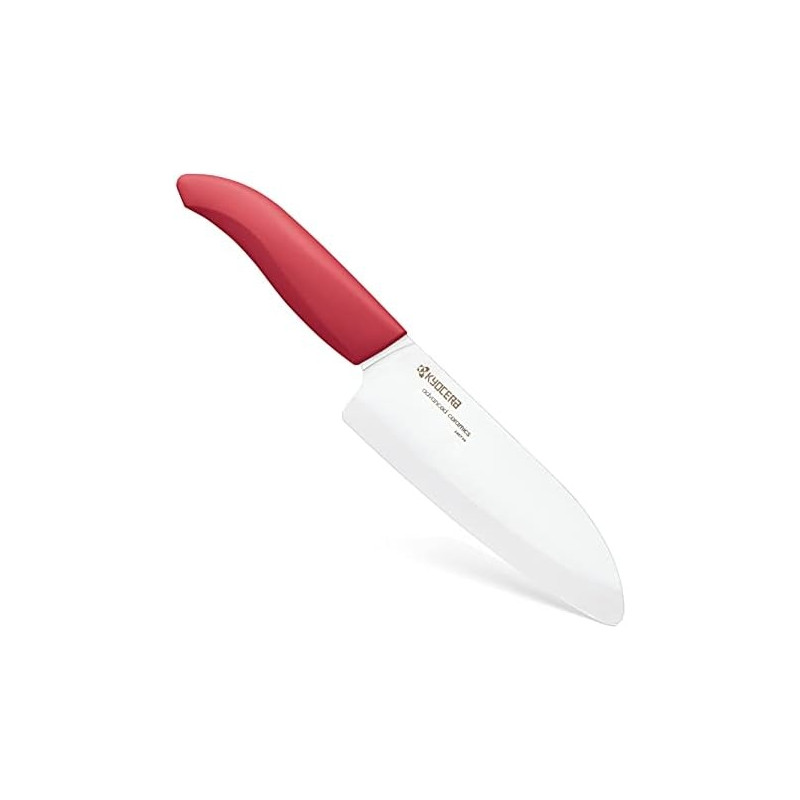 Kyocera FK-140 WH-RD EU Santoku Keraminis peilis, 14 cm, Raudona