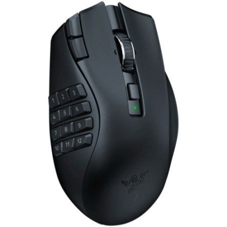 Razer Naga V2 HyperSpeed Belaidė žaidimų pelė RF Wireless+Bluetooth, 30000 DPI, Juoda