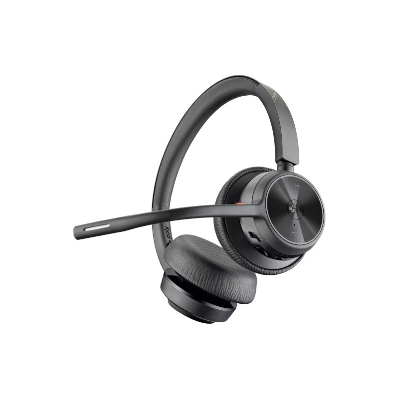 Poly Voyager 4320 MS Teams Belaidės ausinės, Bluetooth, USB-C, +BT700 dongle, Juoda