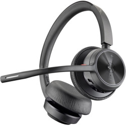 Poly Voyager 4320 MS Teams Belaidės ausinės, Bluetooth, USB-C, +BT700 dongle, +Charging Stand, Juoda