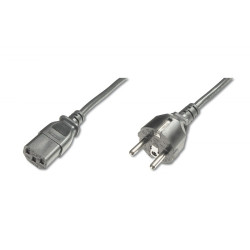 Digitus Maitinimo kabelis, CEE 7/7 (Type-F) - C13 M/F, H05VVF3G 0.75qmm, 1.2 m, Black