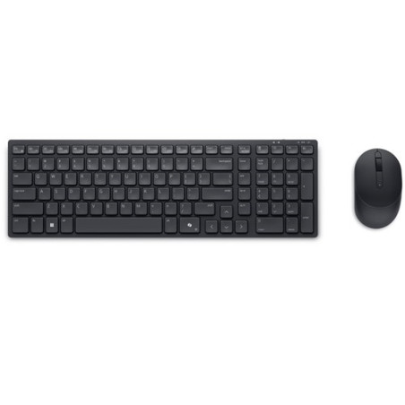 Dell Compact KM555 Silent Belaidė klaviatūra + pelė, RF Wireless + Bluetooth, US Int, Juoda