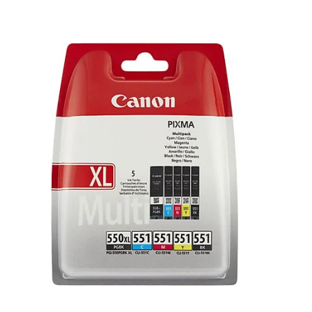 Canon PGI-550XL PGBK/CLI-551 (6431B009) Rašalinių kasečių komplektas, PGBK/C/M/Y/BK