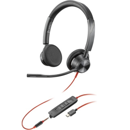 POLY Blackwire 3325 Laidinės ausinės, USB-C, Juoda