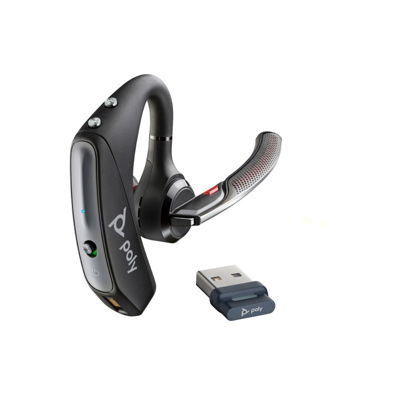 POLY Voyager 5200 Laisvų rankų įranga, USB-A +BT700 dongle, Juoda