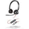 POLY Blackwire 3320 Stereo MS Teams Laidinės ausinės, USB-C/A Adapter, Juoda