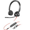 POLY Blackwire 3325 Stereo Laidinės ausinės, 3.5mm jack, USB-C/A Adapter, Juoda