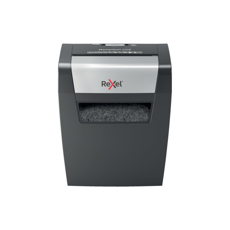 Rexel Momentum X308 Dokumentų naikiklis Particle-cut shredding 5x42mm P-3 15L, Pilka/Juoda