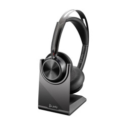 Poly Voyager Focus 2 Belaidės ausinės, Bluetooth, USB-C/A Adapter, Charging stand, Juoda