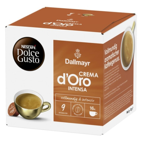 Nescafe Dolce Gusto Dallmayr Crema d'Oro Intensa kava, 16 kapsulių dėžutėje