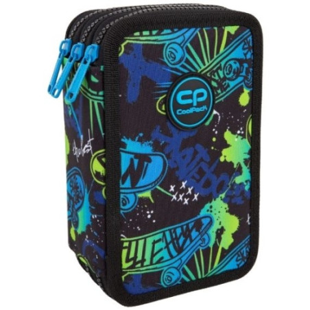 Forminis trijų skyrių penalas su priedais CoolPack Jumper 3 SKATE NIGHT