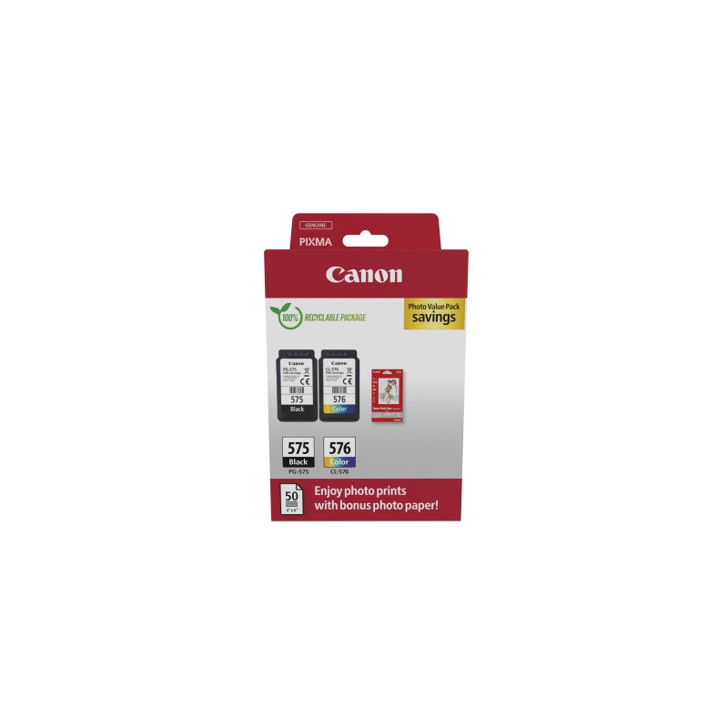 Canon PG-575/CL-576 (5438C004) Photo value pack Rašalinių kasečių komplektas, BK/CMY