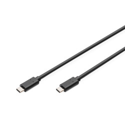 Digitus AK-300138-030-S USB-C Kabelis, USB-C 2.0 Male į USB-C 2.0 Male, 3 m, Juoda