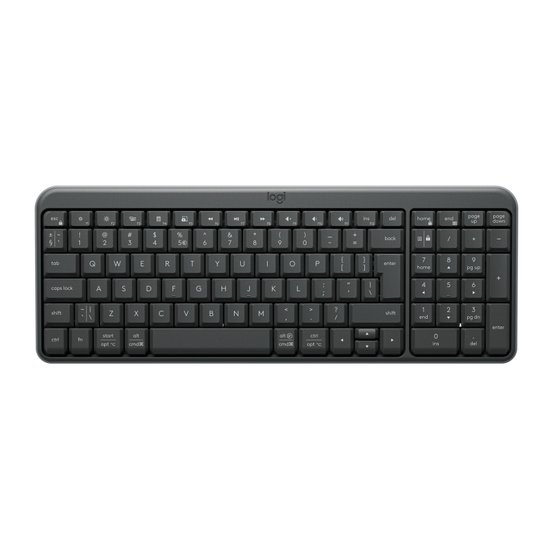 Logitech K250 Compact Belaidė klaviatūra, Bluetooth, US Int, Graphite