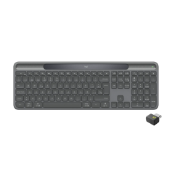 Logitech Signature Slim Solar+ K980 for Business Belaidė klaviatūra, RF+Bluetooth, US Int, Graphite