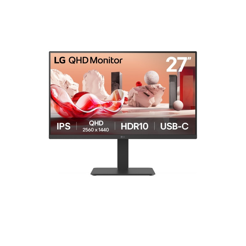 LG 27BA65QB-B.AEU Monitorius 27'' IPS, QHD 2560x1440, 5 ms, 350 cd/m2, 100 Hz, Juoda