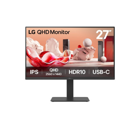 LG 27BA65QB-B.AEU Monitorius 27'' IPS, QHD 2560x1440, 5 ms, 350 cd/m2, 100 Hz, Juoda