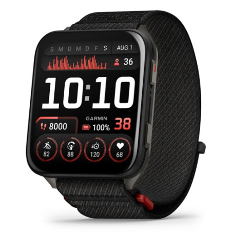 Garmin Venu X1 Išmanusis laikrodis Black, Slate Titanium Caseback / Black ComfortFit Nylon Band