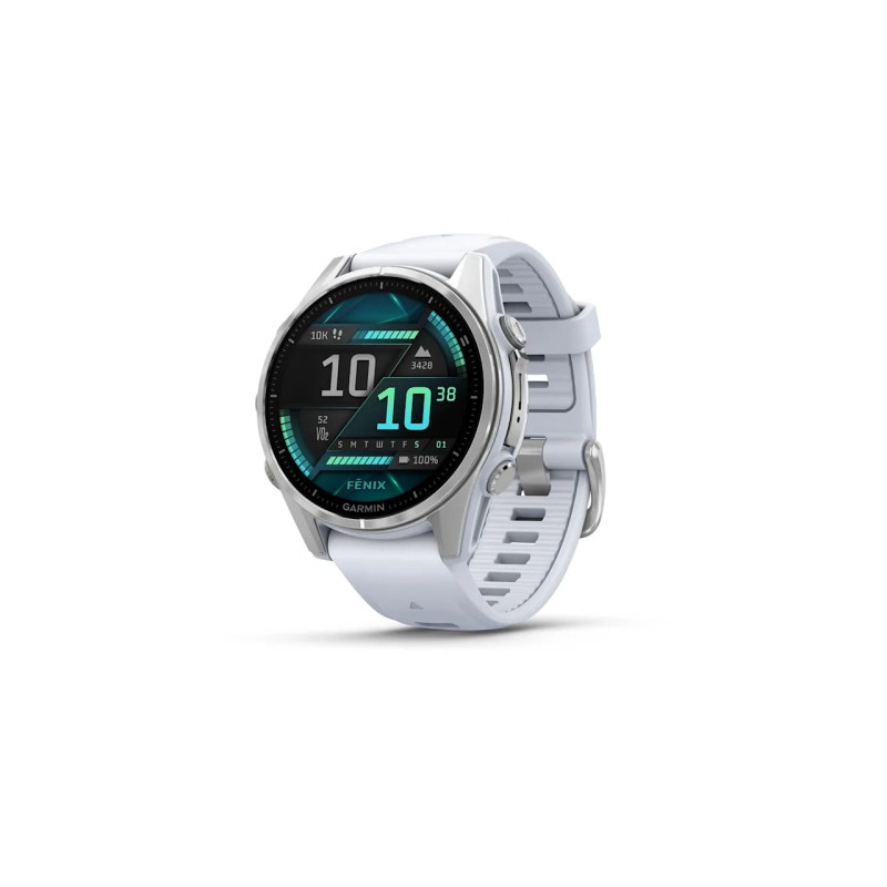 Garmin Fenix 8 Išmanusis laikrodis 43 mm AMOLED Silver with Whitestone silicone band