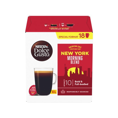 Nescafe Dolce Gusto New York Morning Blend Grande kava, 18 kapsulių dėžutėje